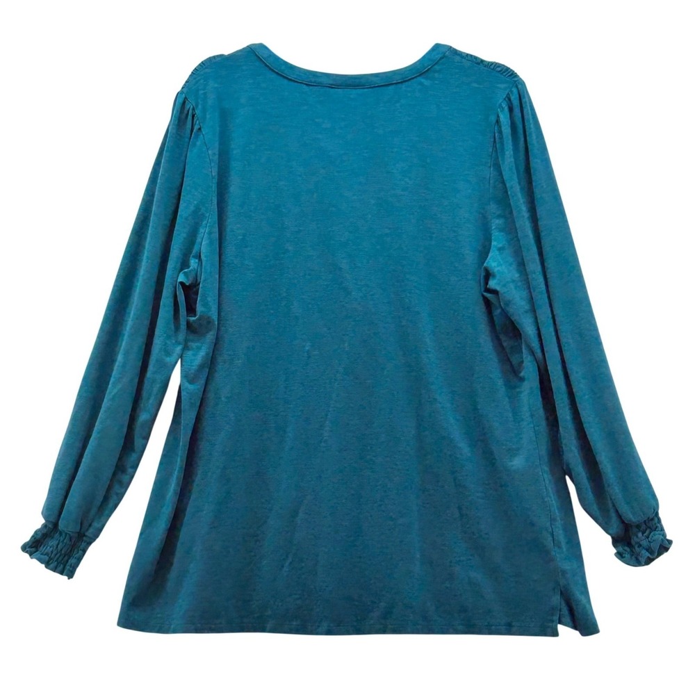 Belle by Kim‎ Gravel Tunic Top Teal 1X - Picture 2 of 13